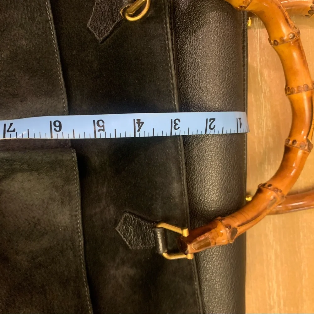 Authentic Gucci, bamboo black suede 2 way bag - Picture 7 of 16